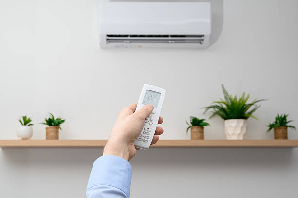 Ductless Mini Split AC controlled with remote indoors