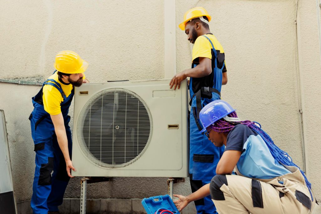 Heat Pump System Installation With Clean Professional Workmanship