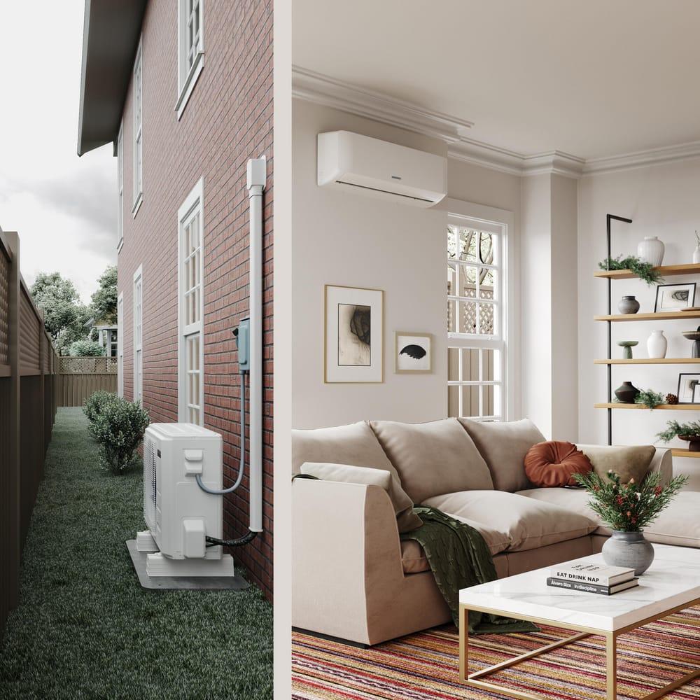 Ductless heat pump indoor unit in a Toronto home.